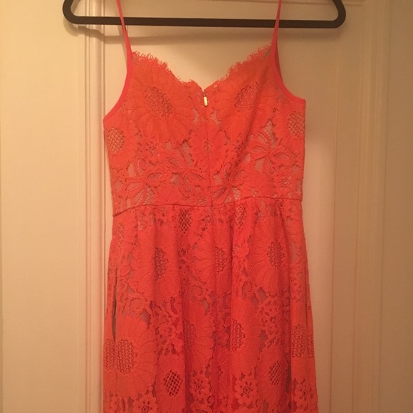 Trina Turk Orange Alcott Dress sz 2 silk lined - Picture 5 of 7